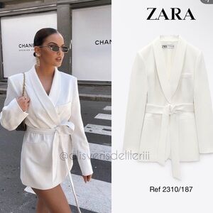 ZARA BELTED TUXEDO JACKET